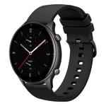 For Amazfit GTR 2e 22mm Solid Color Soft Silicone Watch Band(Black)