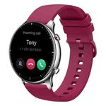 For Amazfit GTR 2 22mm Solid Color Soft Silicone Watch Band(Wine Red)