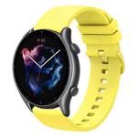 For Amazfit 3 22mm Solid Color Soft Silicone Watch Band(Yellow)
