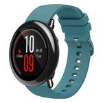 For Amazfit Pace 22mm Solid Color Soft Silicone Watch Band(Pine Green)