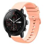 For Amazfit 2 Stratos 22mm Solid Color Soft Silicone Watch Band(Pink)