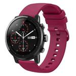 For Amazfit 2 Stratos 22mm Solid Color Soft Silicone Watch Band(Wine Red)