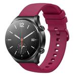 For Xiaomi Watch S1 22mm Solid Color Soft Silicone Watch Band(Wine Red)