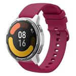 For Xiaomi Watch Color 2 22mm Solid Color Soft Silicone Watch Band(Wine Red)