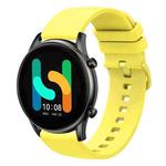 For  Xiaomi Haylou RT2 LS10 22mm Solid Color Soft Silicone Watch Band(Yellow)