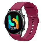 For  Xiaomi Haylou RT2 LS10 22mm Solid Color Soft Silicone Watch Band(Wine Red)