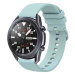 For Samsung Galaxy Watch3 45mm 22mm Solid Color Soft Silicone Watch Band(Sapphire Green)