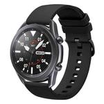 For Samsung Galaxy Watch3 45mm 22mm Solid Color Soft Silicone Watch Band(Black)