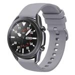 For Samsung Galaxy Watch3 45mm 22mm Solid Color Soft Silicone Watch Band(Grey)