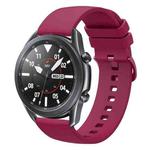 For Samsung Galaxy Watch3 45mm 22mm Solid Color Soft Silicone Watch Band(Wine Red)