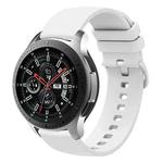 For Samsung Galaxy Watch 46mm 22mm Solid Color Soft Silicone Watch Band(White)