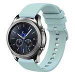 For Samsung Gear S3 Classic 22mm Solid Color Soft Silicone Watch Band(Sapphire Green)
