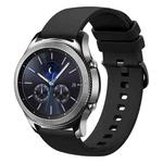 For Samsung Gear S3 Classic 22mm Solid Color Soft Silicone Watch Band(Black)