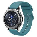 For Samsung Gear S3 Classic 22mm Solid Color Soft Silicone Watch Band(Pine Green)