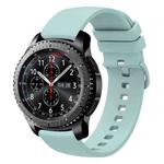 For Samsung Gear S3 Frontier 22mm Solid Color Soft Silicone Watch Band(Sapphire Green)
