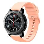 For Samsung Gear S3 Frontier 22mm Solid Color Soft Silicone Watch Band(Pink)