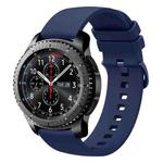 For Samsung Gear S3 Frontier 22mm Solid Color Soft Silicone Watch Band(Navy Blue)