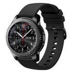 For Samsung Gear S3 Frontier 22mm Solid Color Soft Silicone Watch Band(Black)