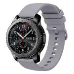 For Samsung Gear S3 Frontier 22mm Solid Color Soft Silicone Watch Band(Grey)