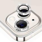 For iPhone 14 / 14 Plus ENKAY Glitter Rear Lens Aluminium Alloy Tempered Glass Film(Silver)