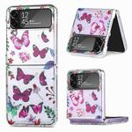 For Samsung Galaxy Z Flip4 JSM Butterfly Printing Clear PC Folding Phone Case(Purple)