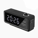 AEC K5 Mirror Alarm Clock Bluetooth Speakers with LED Light Support TF / FM(Black)