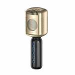 KM600 Wireless Microphone TWS Handheld Noise Reduction Smart Bluetooth-compatible Condenser Mic Music Player for Singing(Gold)