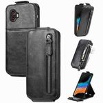 For Samsung Galaxy Xcover6 Pro Zipper Wallet Vertical Flip Leather Phone Case(Black)