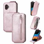 For Samsung Galaxy Xcover6 Pro Zipper Wallet Vertical Flip Leather Phone Case(Pink)