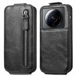 For Xiaomi 12S Ultra Zipper Wallet Vertical Flip Leather Phone Case(Black)