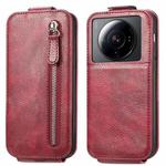For Xiaomi 12S Ultra Zipper Wallet Vertical Flip Leather Phone Case(Red)