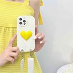 For iPhone 13 Pro JUNSUNMYAY Love Crossbody TPU Phone Case (White)