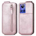 For Realme GT Neo 3 Zipper Wallet Vertical Flip Leather Phone Case(Pink)