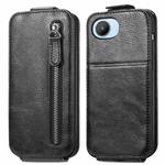 For Realme C30 Zipper Wallet Vertical Flip Leather Phone Case(Black)