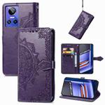 For Realme GT Neo 3 Mandala Flower Embossed Leather Phone Case(Purple)