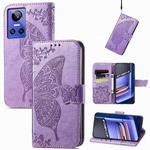 For Realme GT Neo 3 Butterfly Love Flower Embossed Flip Leather Phone Case(Light Purple)