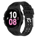 For Samsung Galaxy Watch5 44mm Armor Integrated TPU Double-Pin Buckle Smart Watch Band(Black)
