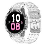 For Samsung Galaxy Watch5 44mm Armor Integrated TPU Double-Pin Buckle Smart Watch Band(Transparent White)