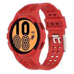 For Samsung Galaxy Watch4 44mm Armor Integrated TPU Double-Pin Buckle Smart Watch Band(Red)