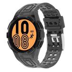 For Samsung Galaxy Watch4 44mm Armor Integrated TPU Double-Pin Buckle Smart Watch Band(Transparent Black)