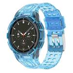 For Samsung Galaxy Watch4 Classic 46mm Armor Integrated TPU Double-Pin Buckle Smart Watch Band(Transparent Blue)