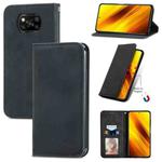 For Xiaomi Poco X3 NFC Retro Skin Feel Magnetic Leather Phone Case(Black)