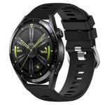 For Huawei Watch GT3 42mm 20mm Solid Color Soft Silicone Watch Band(Black)