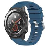 For Huawei Watch 2 20mm Solid Color Soft Silicone Watch Band(Blue)