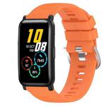 For Honor Watch ES 20mm Solid Color Soft Silicone Watch Band(Orange)