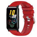 For Honor Watch ES 20mm Solid Color Soft Silicone Watch Band(Red)