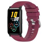 For Honor Watch ES 20mm Solid Color Soft Silicone Watch Band(Wine Red)