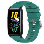 For Honor Watch ES 20mm Solid Color Soft Silicone Watch Band(Green)