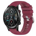 For Honor MagicWatch2 42mm 20mm Solid Color Soft Silicone Watch Band(Wine Red)