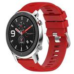 For Amazfit GTR 42mm 20mm Solid Color Soft Silicone Watch Band(Red)